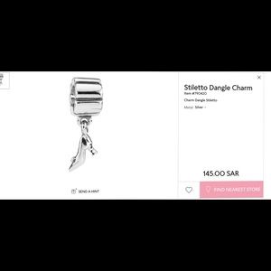 Retired Pandora Stiletto Charm Sterling Silver